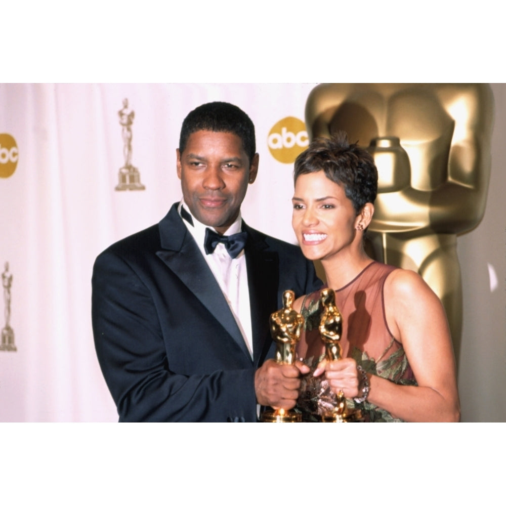 Denzel Washington And Halle Berry At The Academy Awards 3242002 La Ca By Robert Hepler. Celebrity Image 2