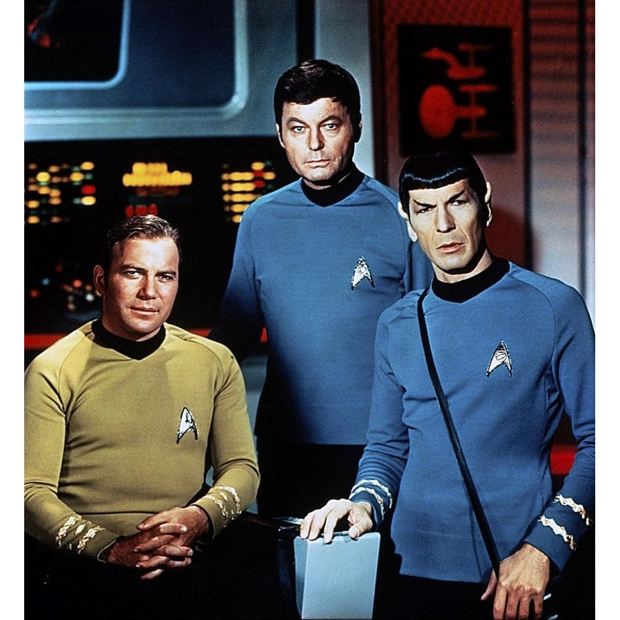 Star Trek From Left: William Shatner Deforest Kelley Leonard Nimoy 1966-69. Poster Print Image 1