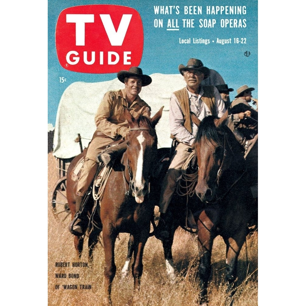 Wagon Train From Left: Robert Horton Ward Bond Tv Guide Cover August 16-22 1958. Tv Guide/Courtesy Everett Collection Image 1