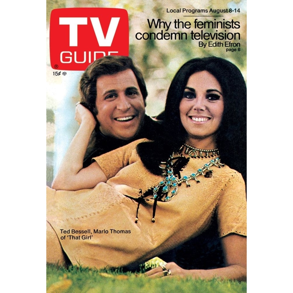 That Girl Ted Bessell Marlo Thomas Tv Guide Cover August 8-14 1970. Tv Guide/Courtesy Everett Collection Poster Print Image 1