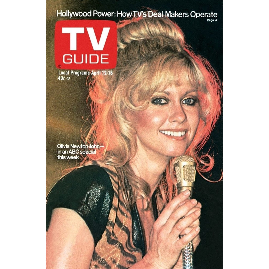 Olivia Newton-John Tv Guide Cover April 12-18 1980. Tv Guide/Courtesy Everett Collection Poster Print Image 1