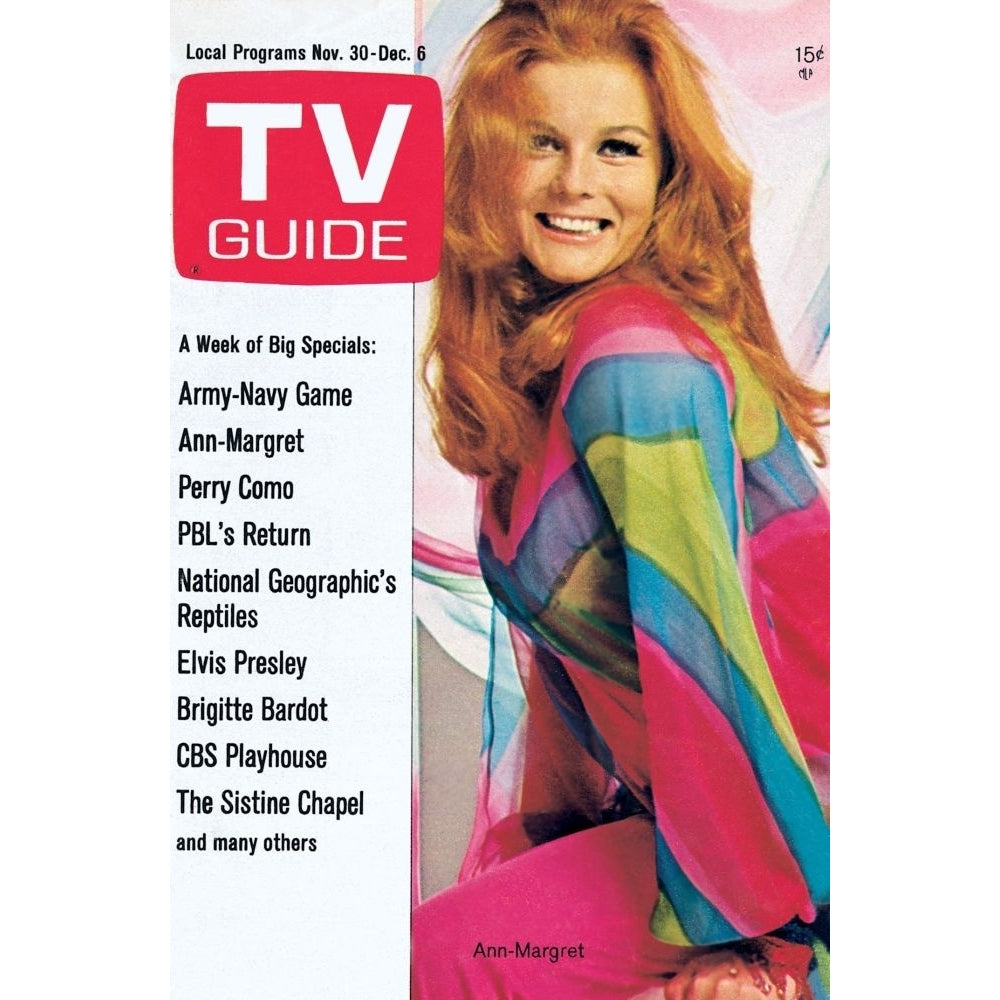 The Ann-Margret Show Ann-Margret Tv Guide Cover November 30 - December 6 1968. Tv Guide/Courtesy Everett Collection Image 1