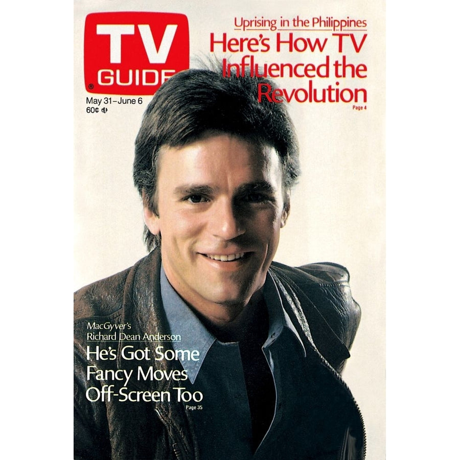 Macgyver Richard Dean Anderson Tv Guide Cover May 31 - June 6 1986. Ph: Mario Casilli. Tv Guide/Courtesy Everett Image 1