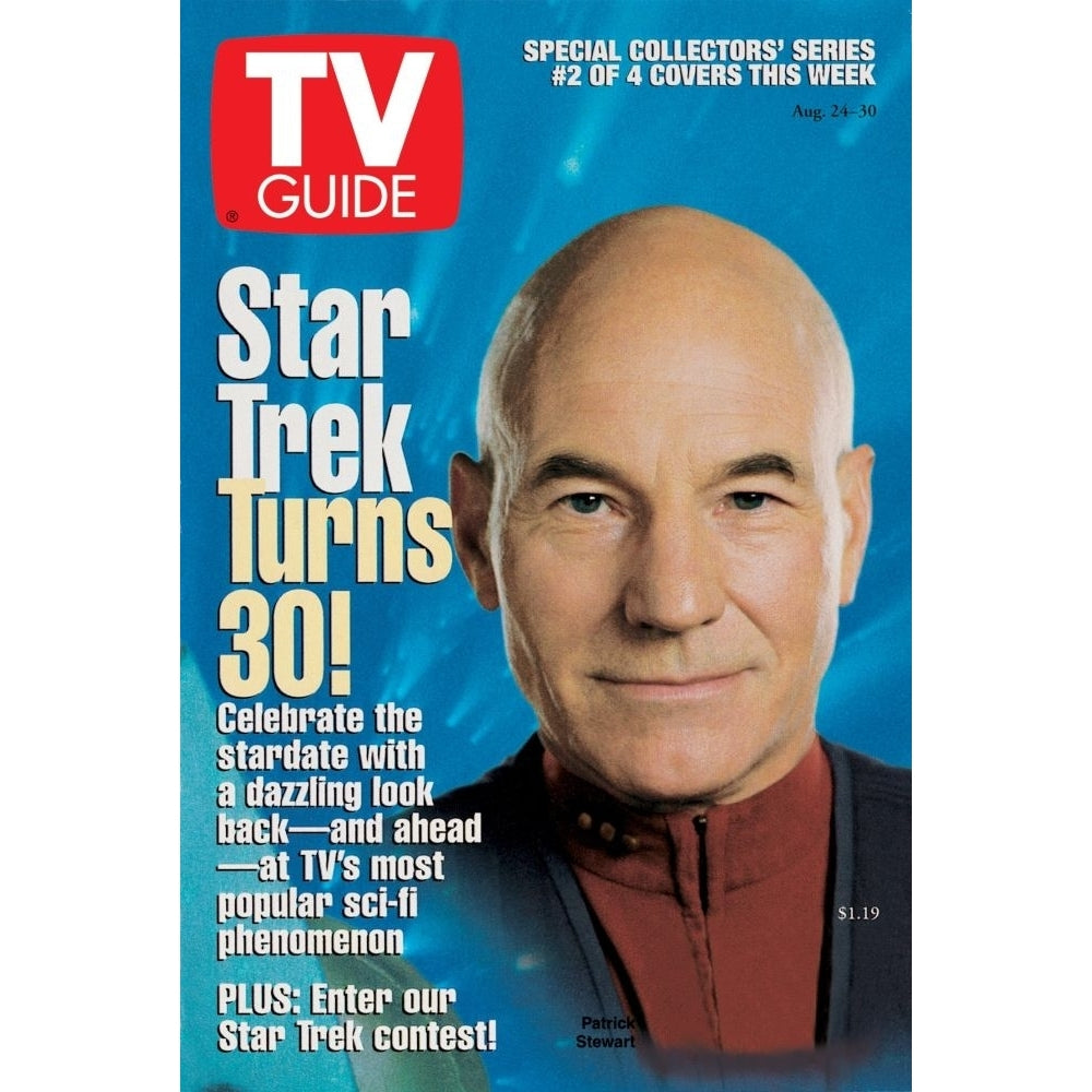 Star Trek: The Next Generation Patrick Stewart Tv Guide Cover August 24-30 1996. Tv Guide/Courtesy Everett Collection Image 1