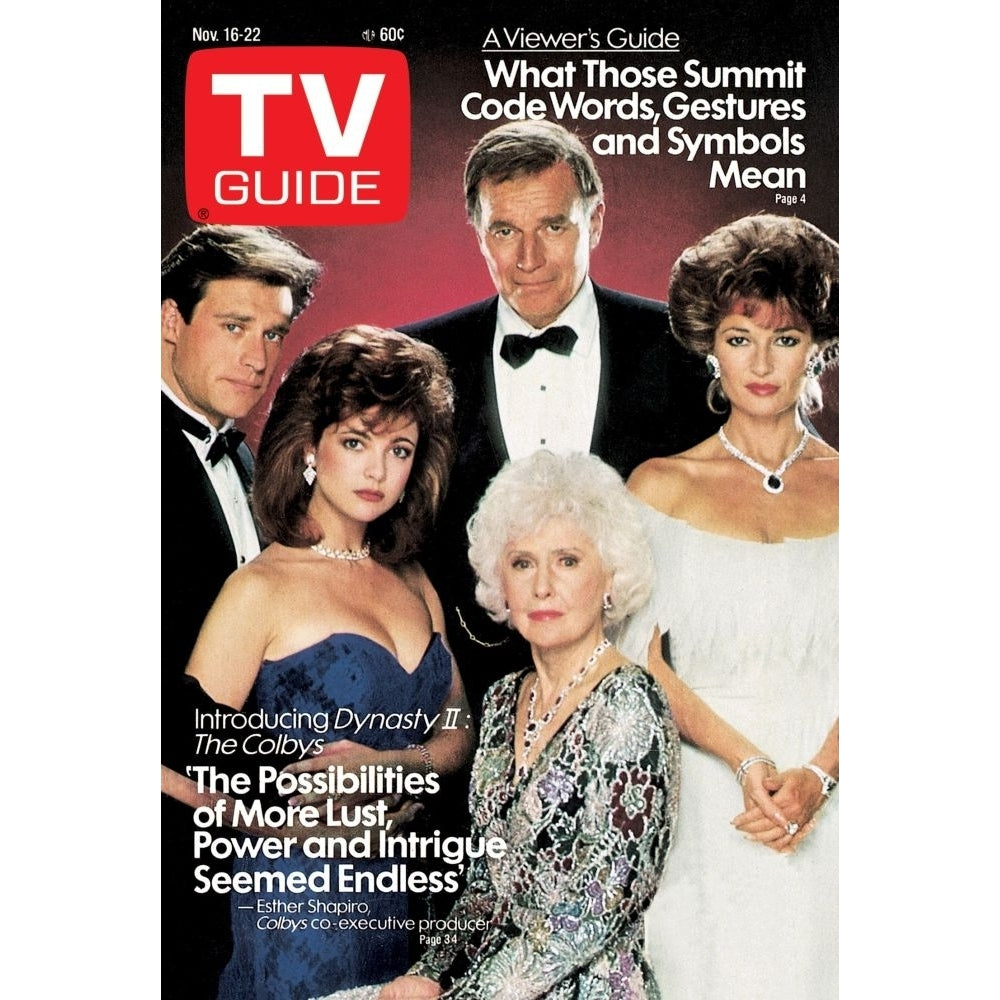 The Colbys From Left: John James Emma Samms Charlton Heston Barbara Stanwyck Stephanie Beacham Tv Guide Cover November Image 1