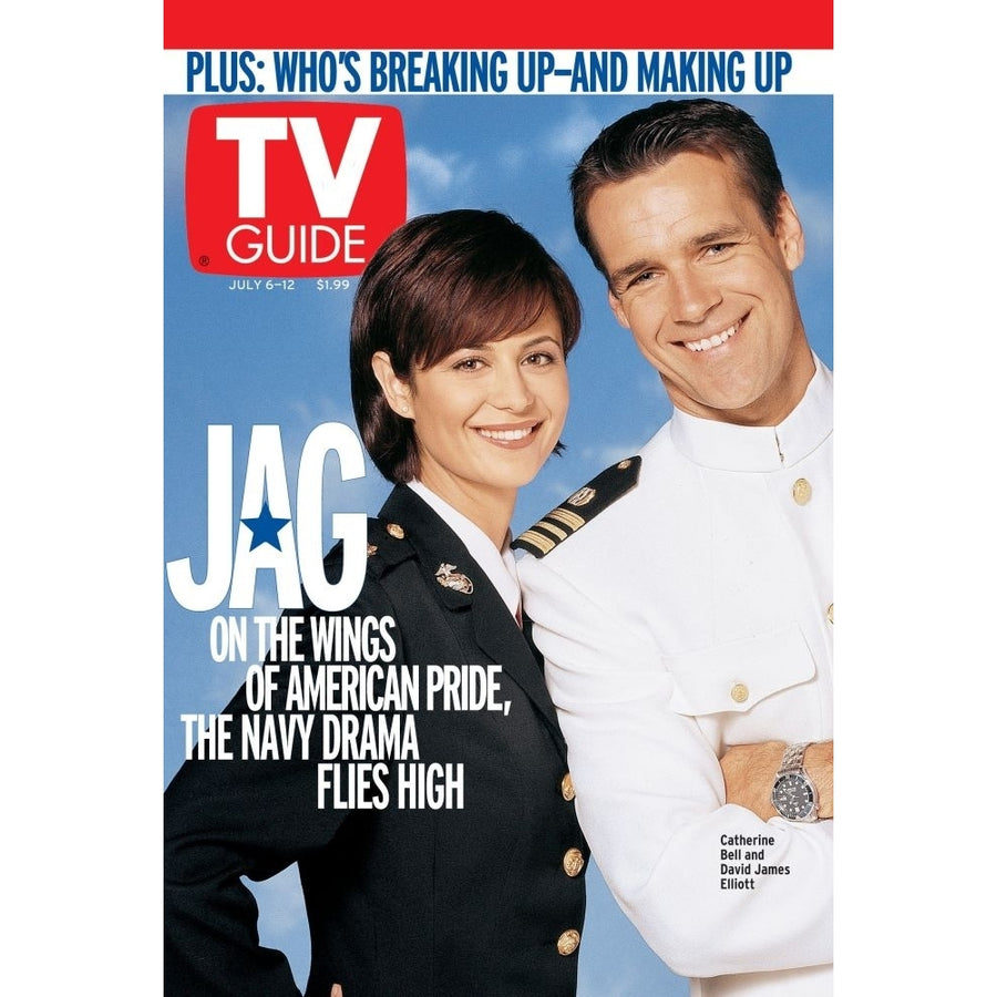 Jag Catherine Bell And David James Elliott Tv Guide Cover July 6-12 2002. Tv Guide/Courtesy Everett Collection Poster Image 1