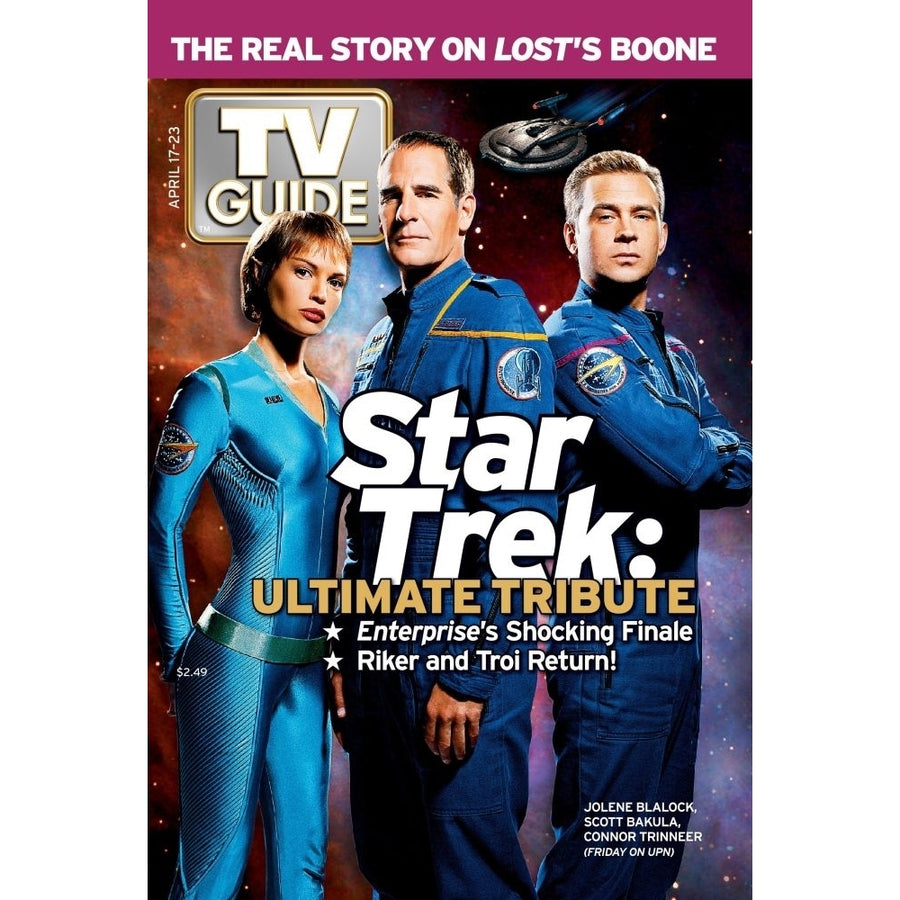 Star Trek: Enterprise From Left: Jolene Blalock Scott Bakula And Connor Trinneer Tv Guide Cover April 17-23 2005. Tv Image 1