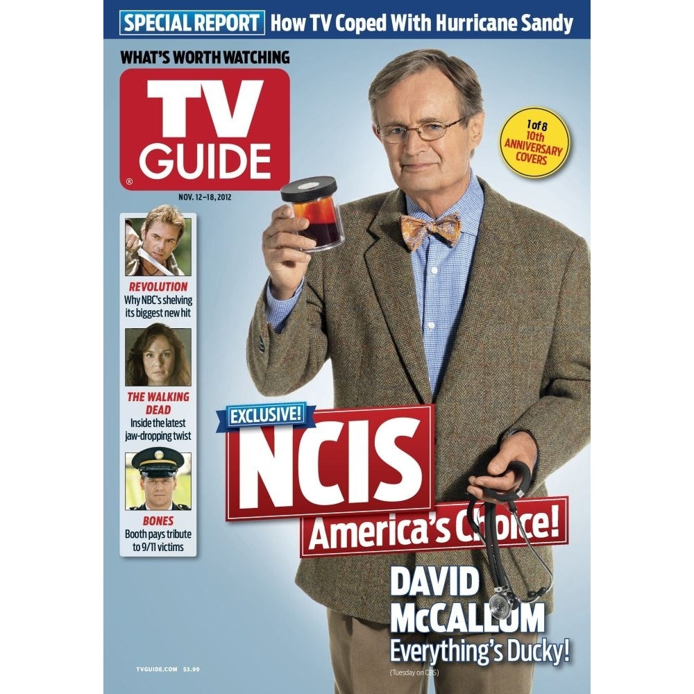 Ncis David Mccallum Tv Guide Cover November 12-18 2012. Tv Guide/Courtesy Everett Collection Poster Print Image 1