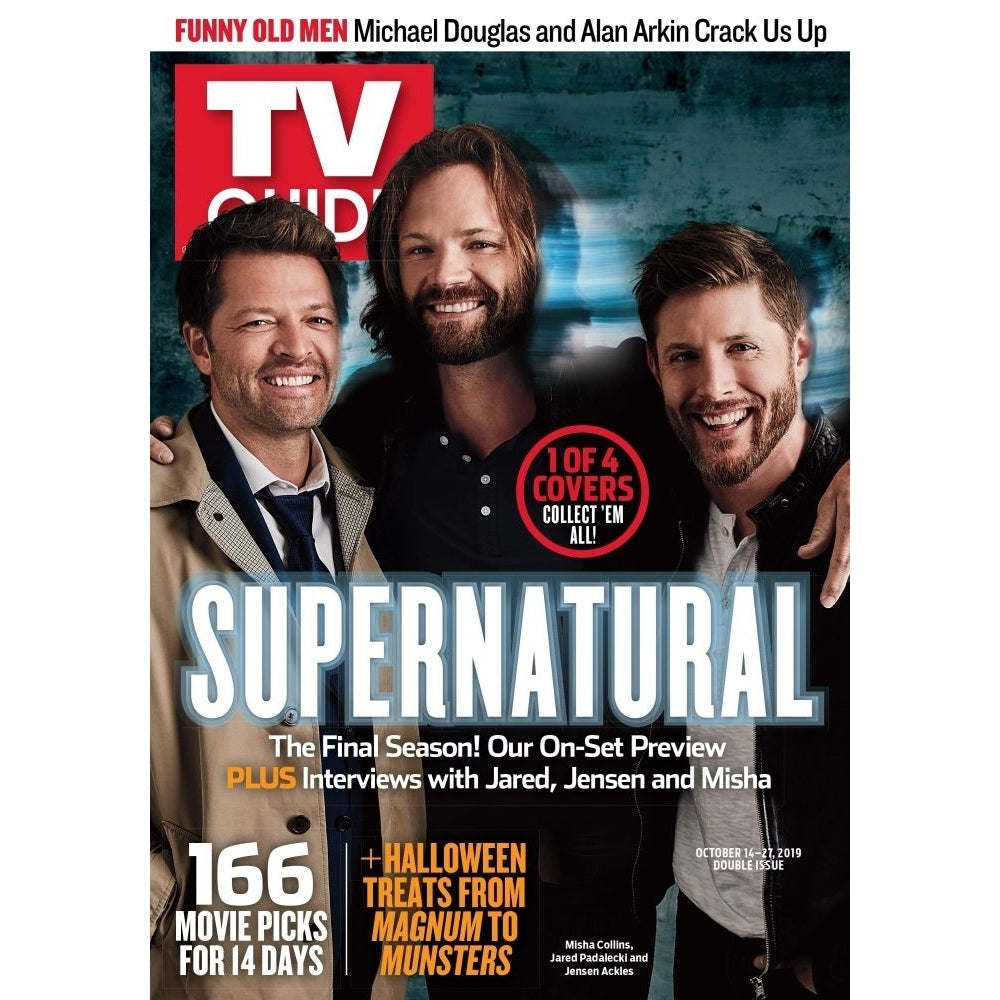 Supernatural Misha Collins Jared Padalecki And Jensen Ackles Tv Guide Cover October 14-27 2019. Tv Guide/Courtesy Image 1