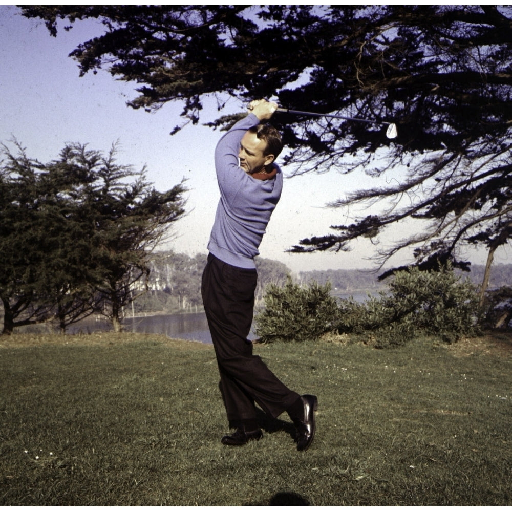 Arnold Palmer with golf club. Photo Print Image 2