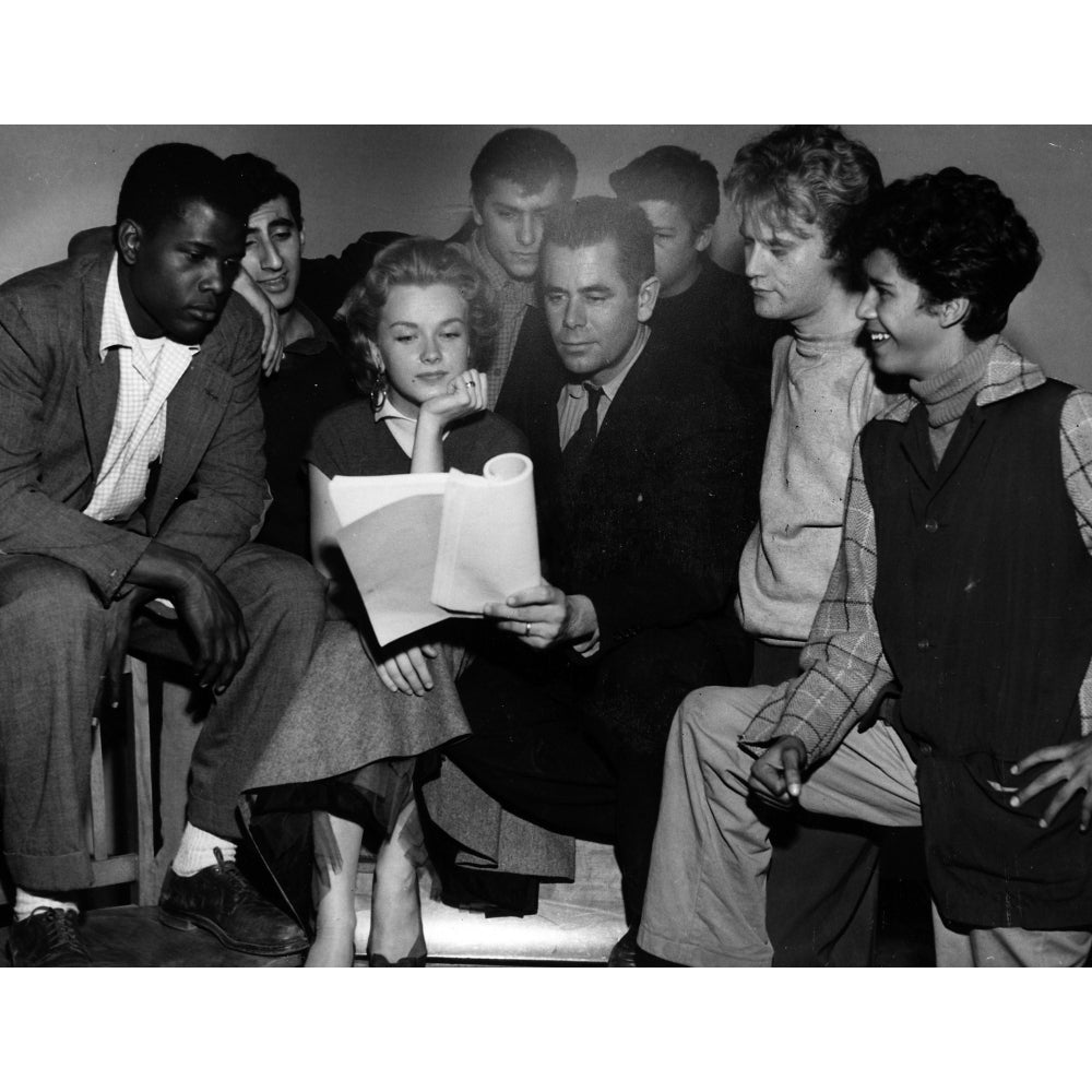 Glenn Ford Sidney Poitier with the Blackboard Jungle Cast Photo Print Image 2