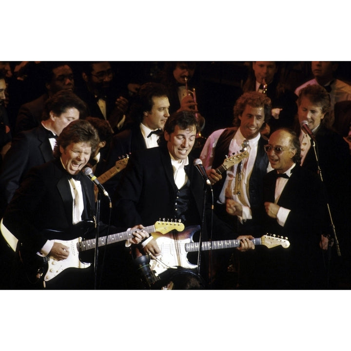 Bruce Springsteen Roger Daltry Paul Schaffer and John Foggerty at the Rock and Roll Hall of Fame Photo Print Image 2