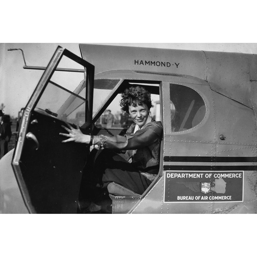 Amelia Earhart in an airplane Photo Print Image 1