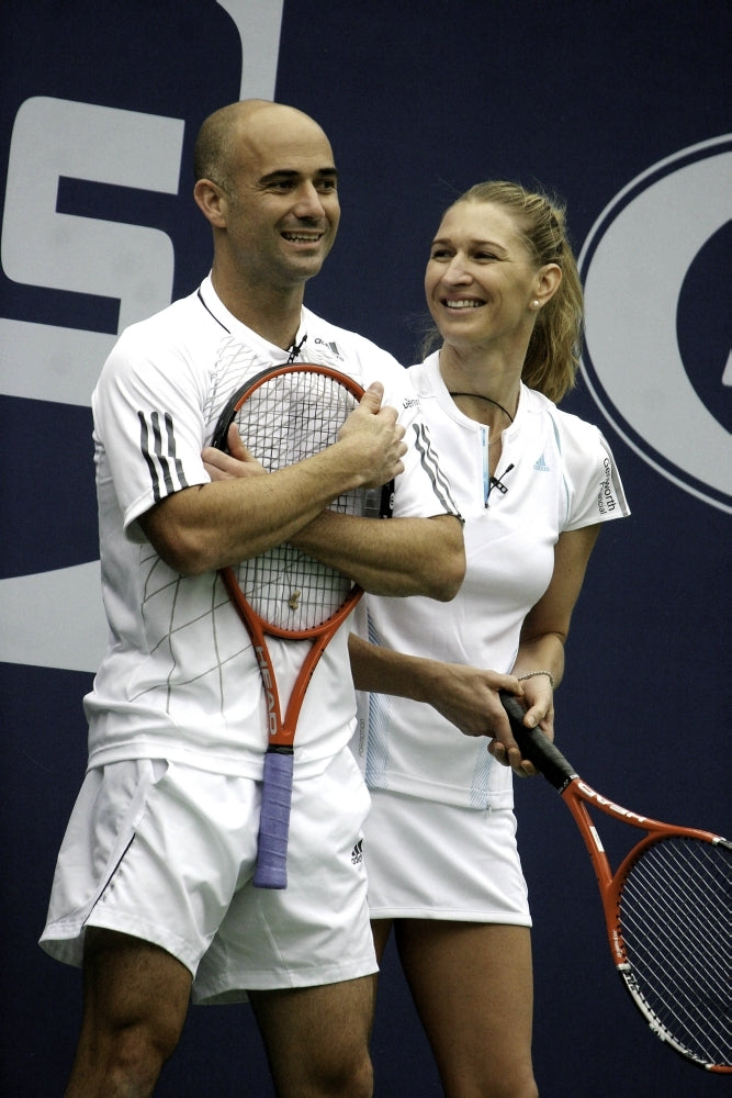 Steffi Graff smiling at Andre Agassi Photo Print Image 1