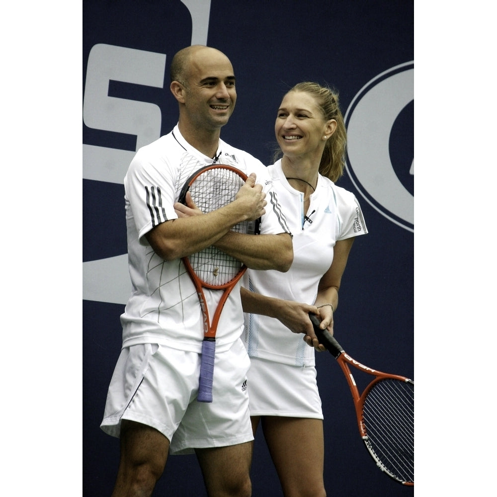 Steffi Graff smiling at Andre Agassi Photo Print Image 2