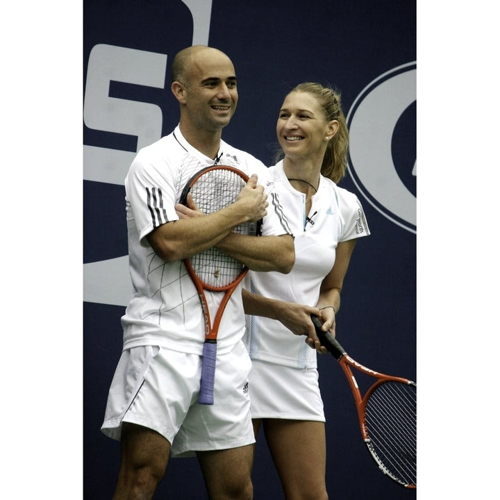 Steffi Graff smiling at Andre Agassi Photo Print Image 1