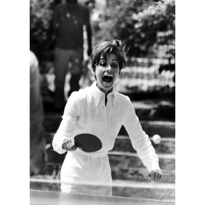 Audrey Hepburn playing table tennis Photo Print Image 1