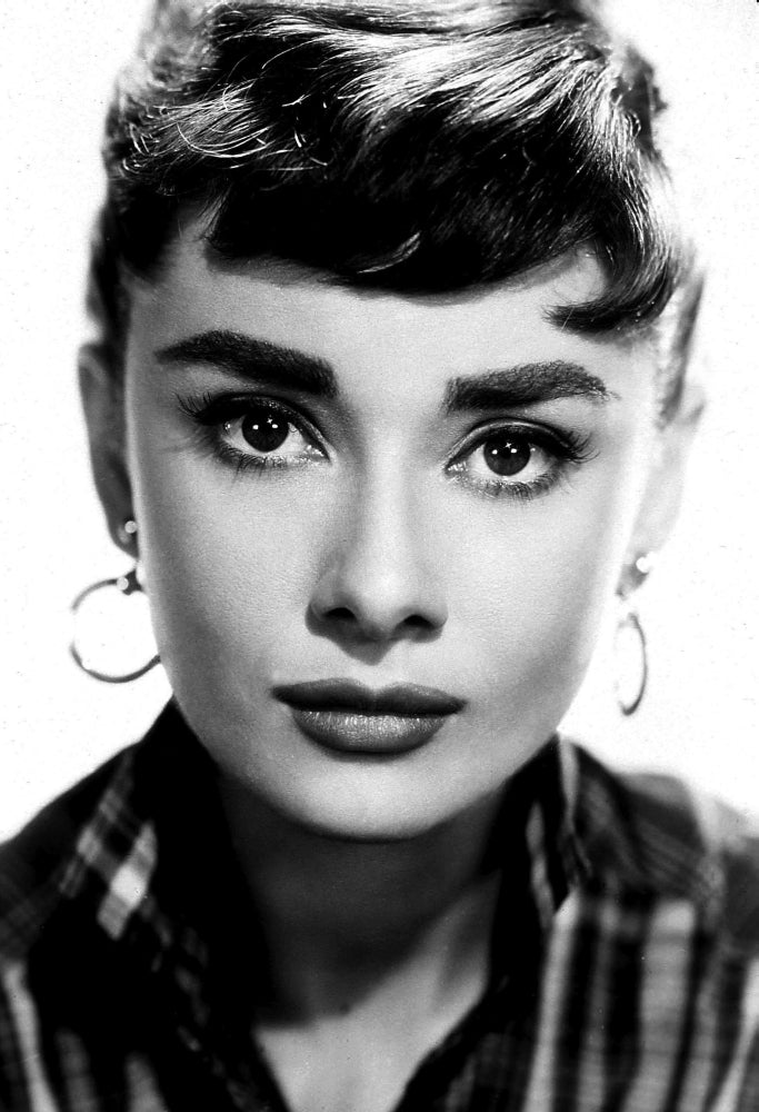 Audrey Hepburn wearing hoop earrings Photo Print Image 1