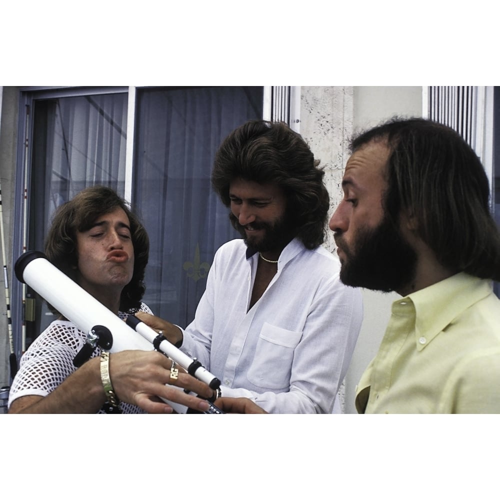 the Bee Gees with a telescope Photo Print Image 2