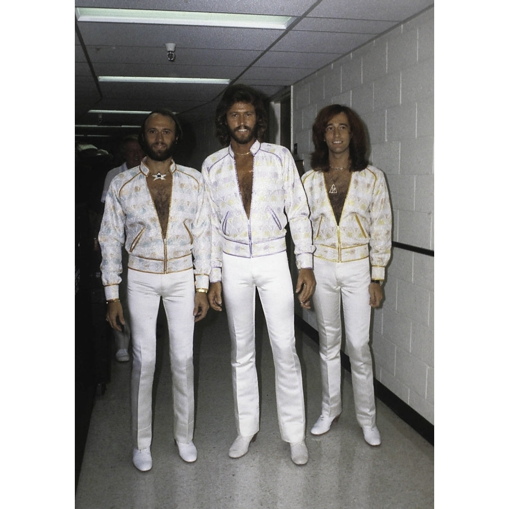 the Bee Gees wearing white costumes Photo Print Image 2