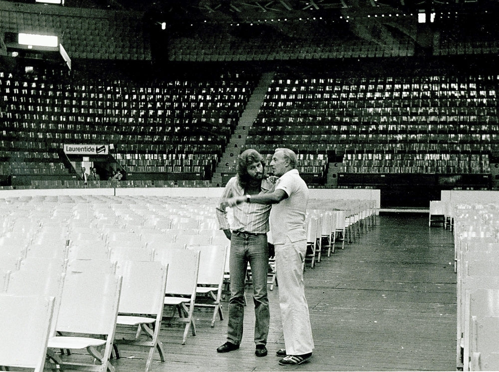 Barry Gibb with father in a stadium Photo Print Image 1