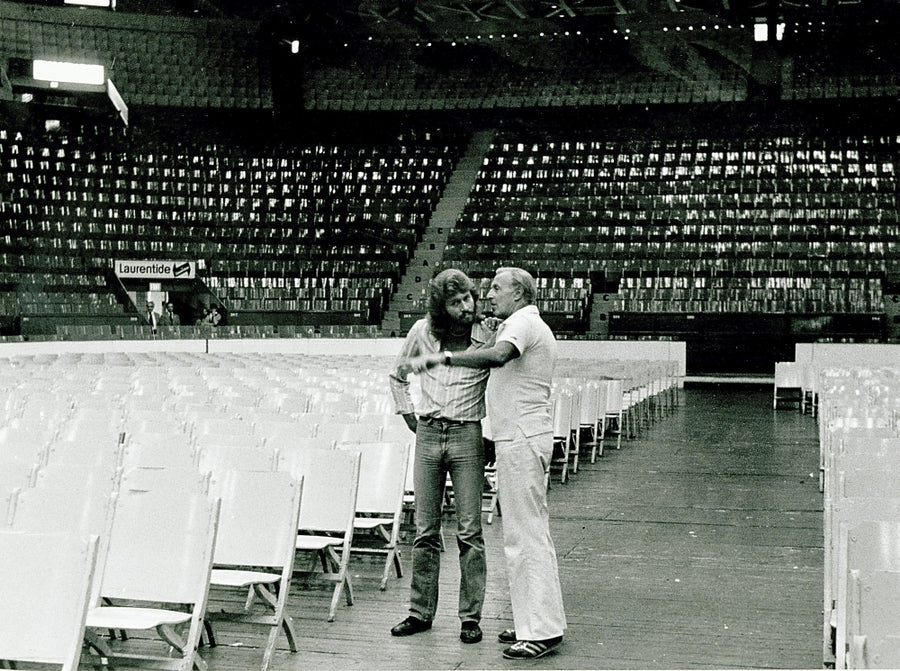 Barry Gibb with father in a stadium Photo Print Image 1