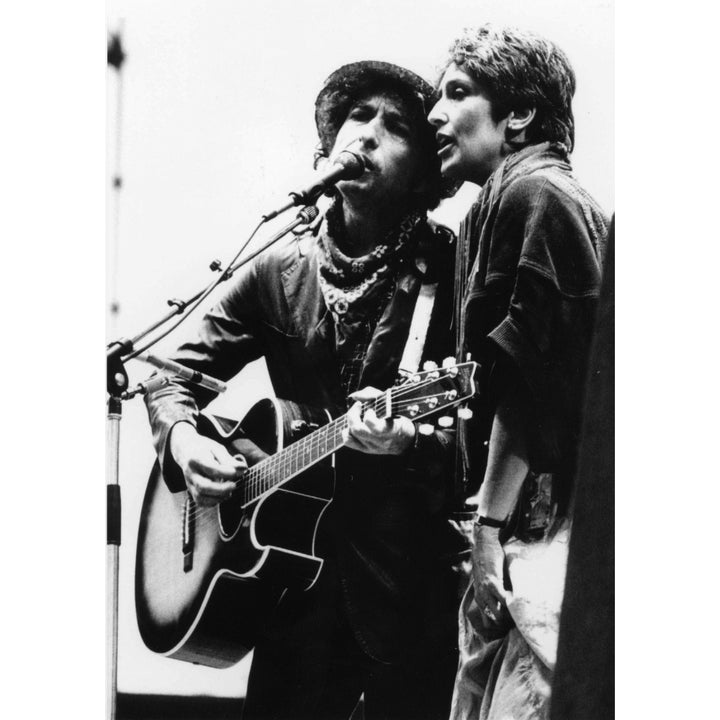 Bob Dylan and Joan Baez performing on stage in Hamburg Photo Print Image 1