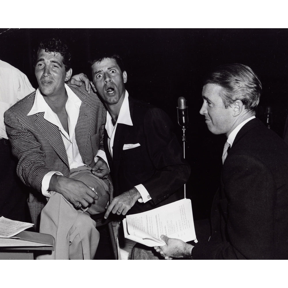 Martin and Lewis on Jimmy Stewarts radio show Photo Print Image 2