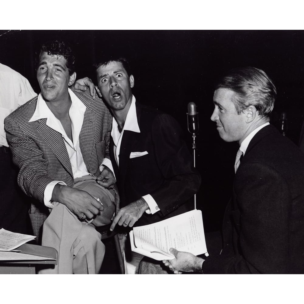 Martin and Lewis on Jimmy Stewarts radio show Photo Print Image 1