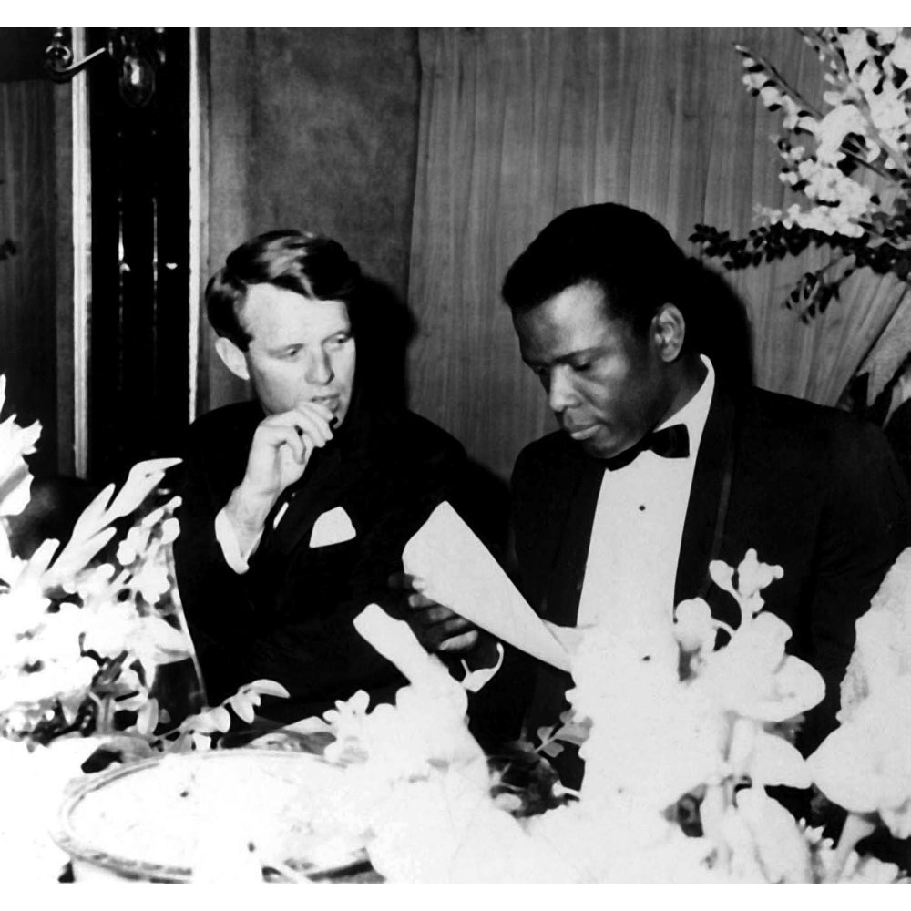 Robert Kennedy and Sidney Poittier Photo Print Image 2