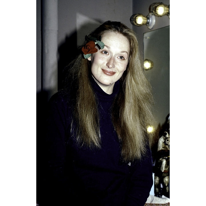 Meryl Streep with a flower in her hair Photo Print Image 1