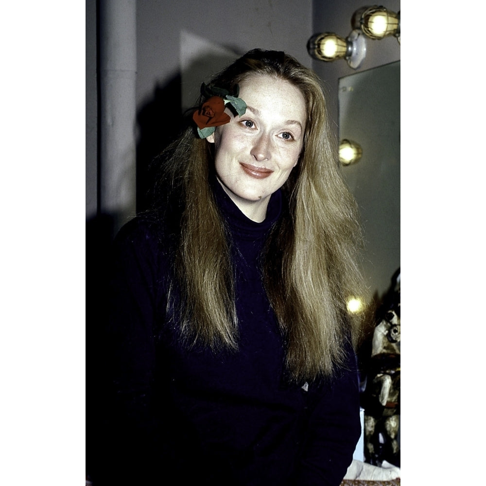 Meryl Streep with a flower in her hair Photo Print Image 2