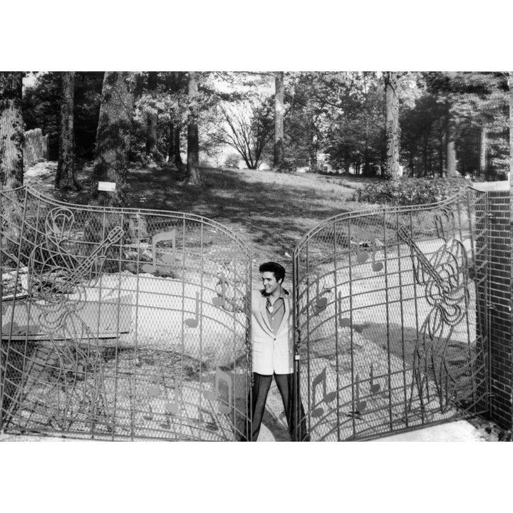 Elvis Presley by the gates of Graceland Photo Print Image 1