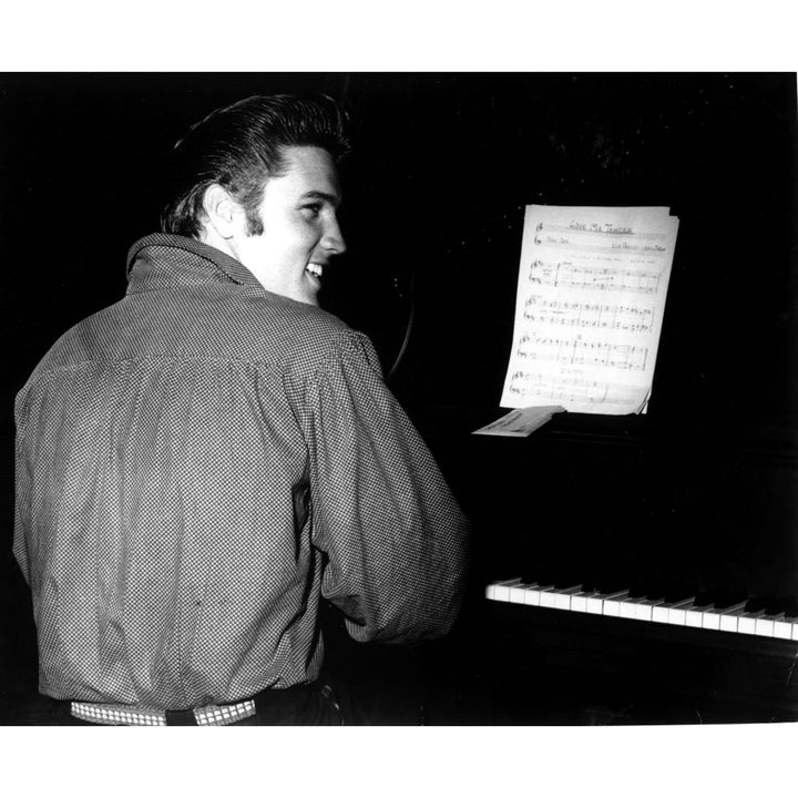 Elvis Presley playing a piano Photo Print Image 1