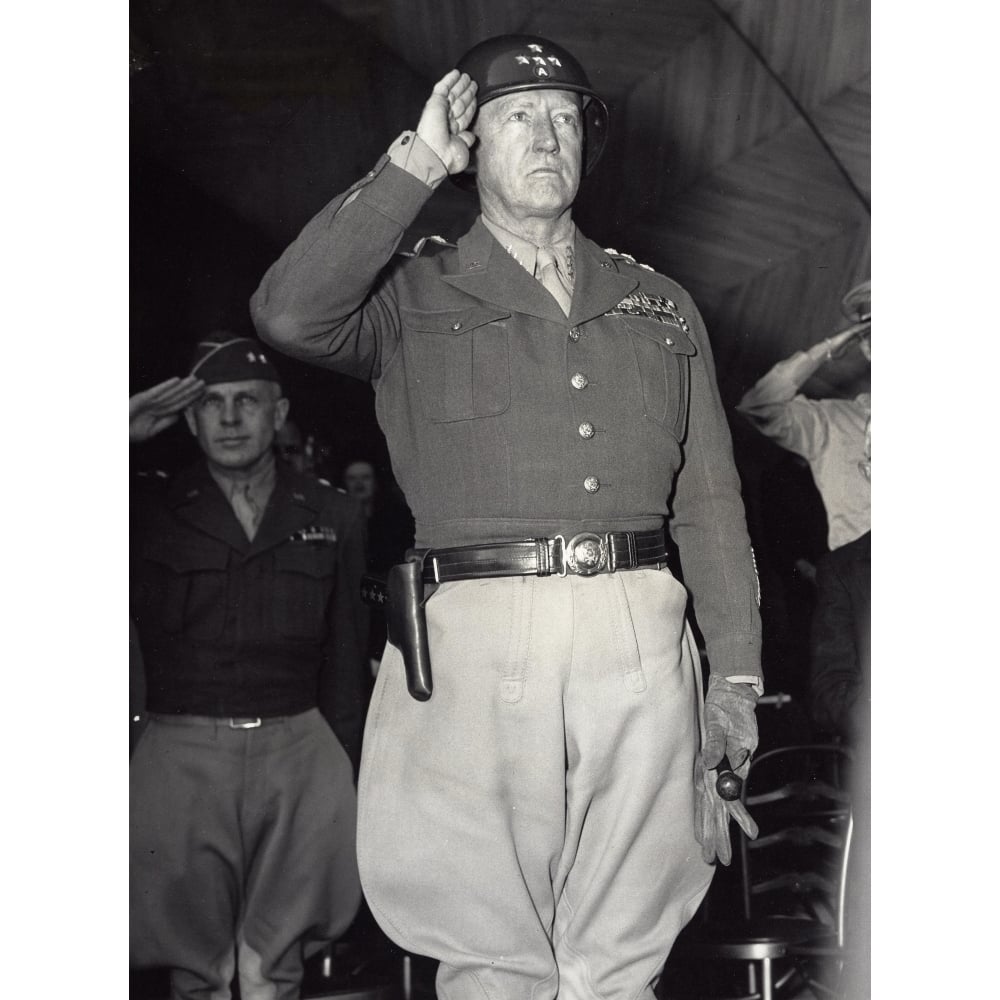 General George Patton saluting Photo Print Image 1