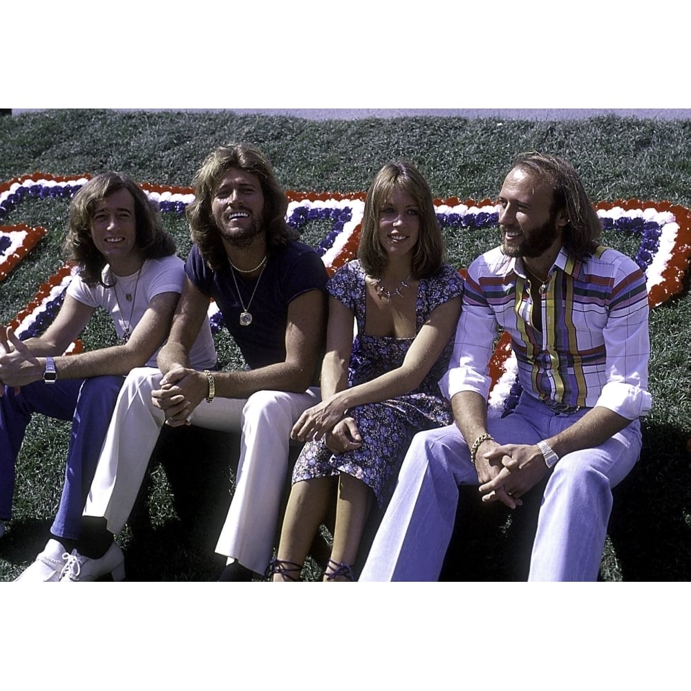 the Bee Gees with a woman Photo Print Image 1