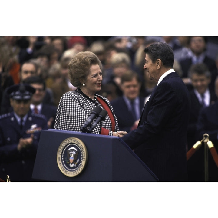 Ronald Reagan and Margaret Thatcher at the Economic Summit in Toronto Photo Print Image 1