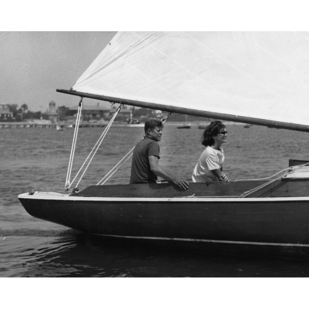 John F Kennedy and Jackie Kennedy sailing Photo Print Image 2