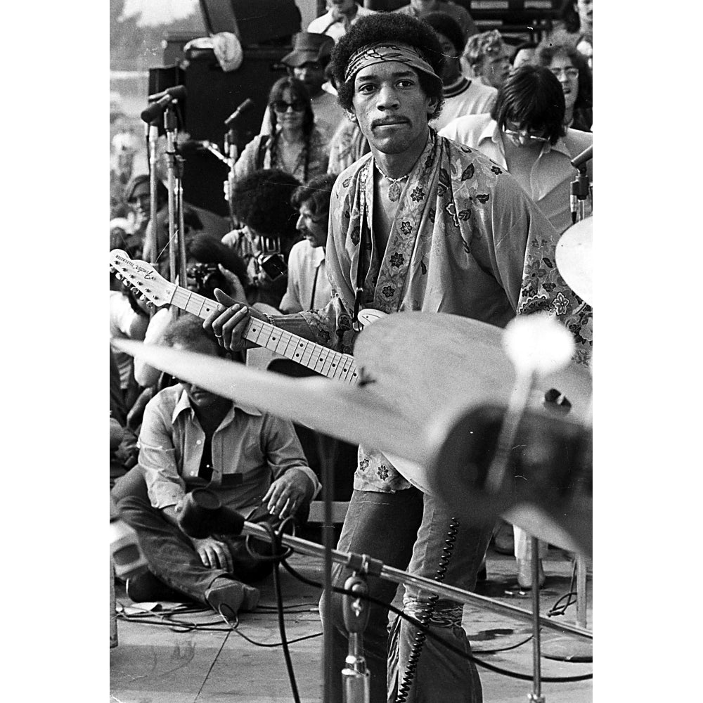 Jimi Hendrix Performing on Stage for Large Crowd Photo Print Image 2