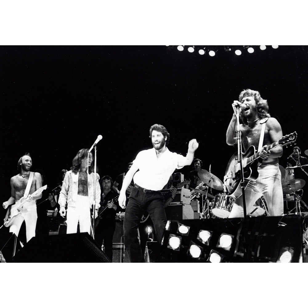 the Bee Gees on stage with John Travolta Photo Print Image 2