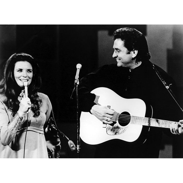 Johnny Cash and June Carter on stage Photo Print Image 1