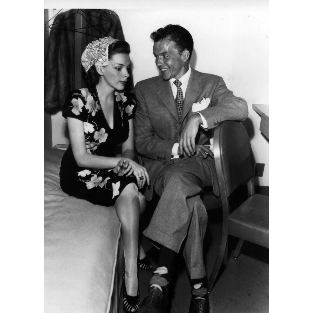 Frank Sinatra and Judy Garland sitting on a bed Photo Print Image 1