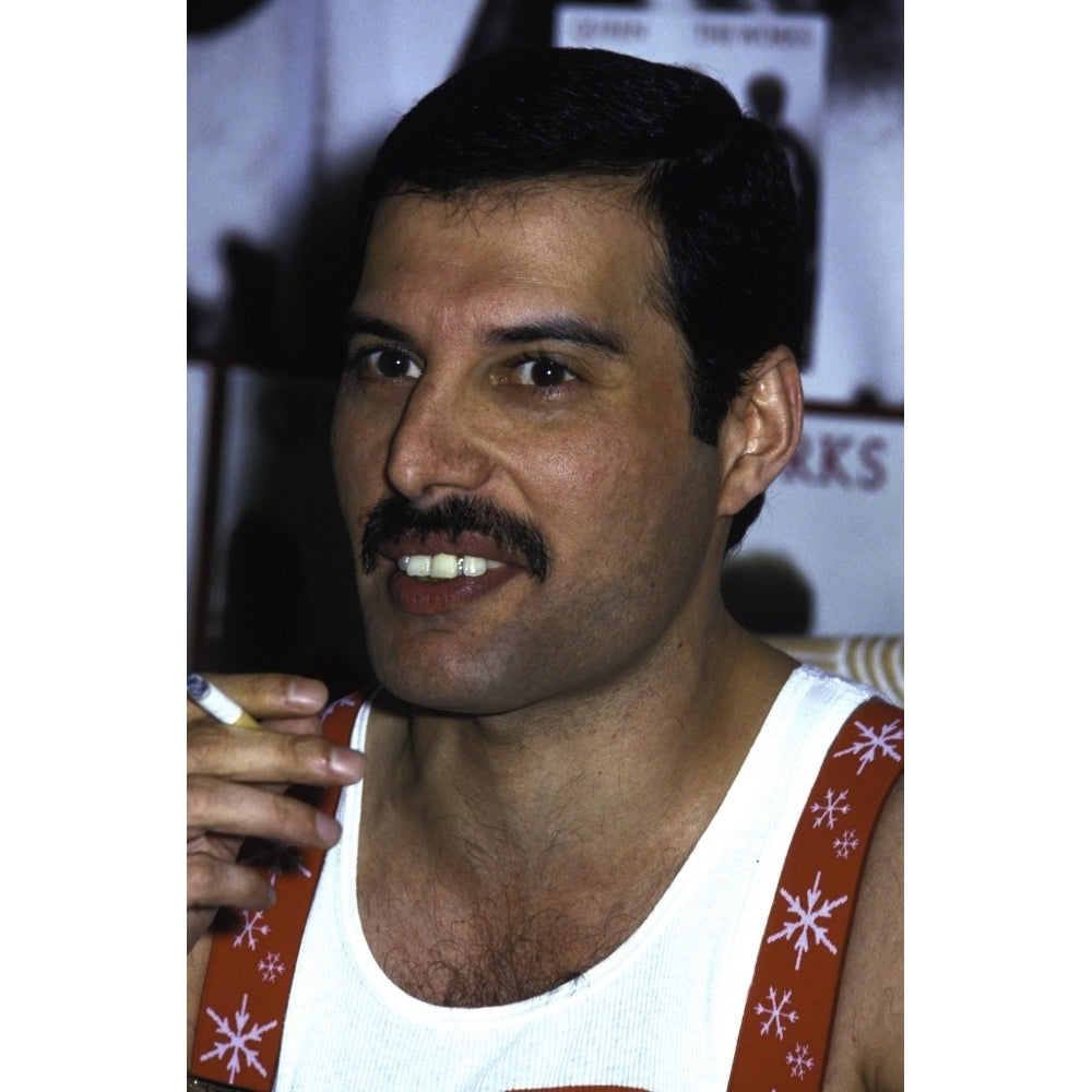 Freddie Mercury wearing red suspenders Photo Print Image 2