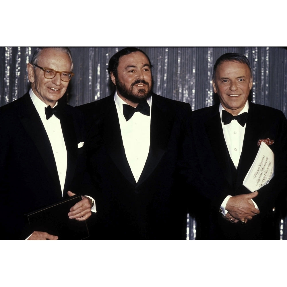 Frank Sinatra Luciano Pavarotti and Laurance Rockefeller at an event Photo Print Image 2