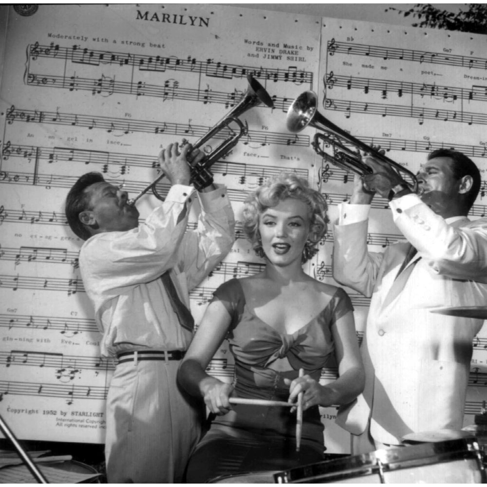 Marilyn Monroe Mickey Rooney and Ray Anthony playing instruments Photo Print Image 2