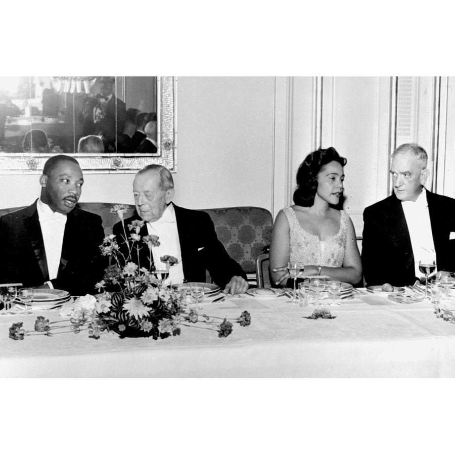 Martin Luther King Jr Gunnar John Coretta Scott King and Nils Langhelle at the Nobel Peace Prize dinner Photo Print Image 1