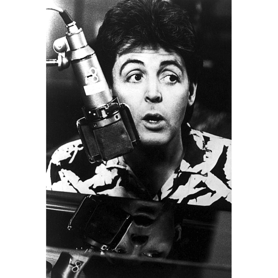 Paul McCartney in a recording studio Photo Print Image 1