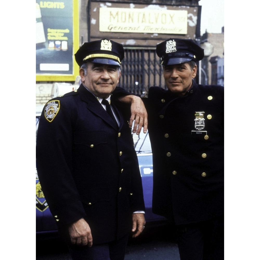 Paul Newman and Ed Asner on the set of Fort Apache The Bronx Photo Print Image 1