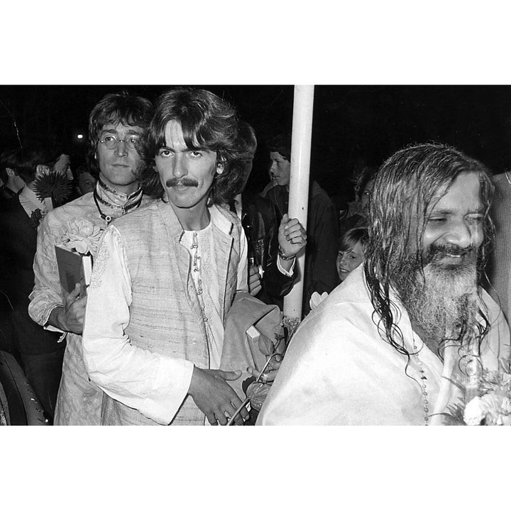 John Lennon George Harrison and Maharishi Mahesh Yogi Photo Print Image 1