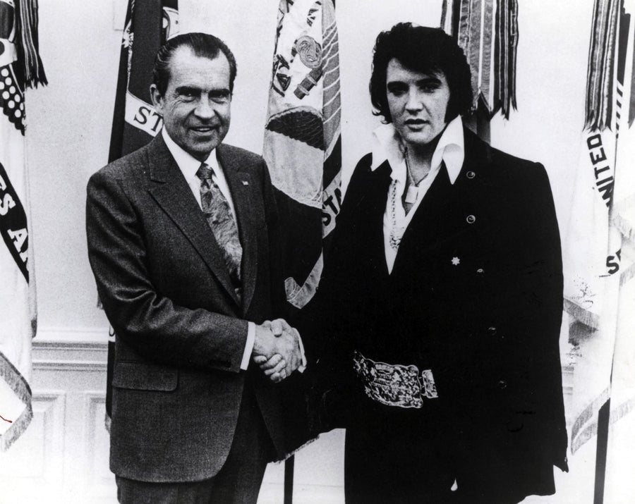 Richard Nixon and Elvis Presley shaking hands Photo Print Image 1